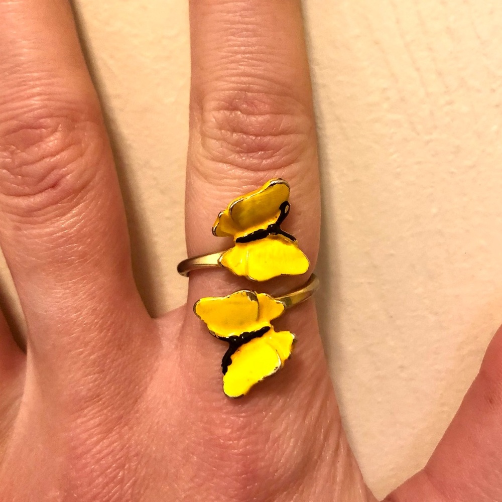 Yellow Butterfly ring